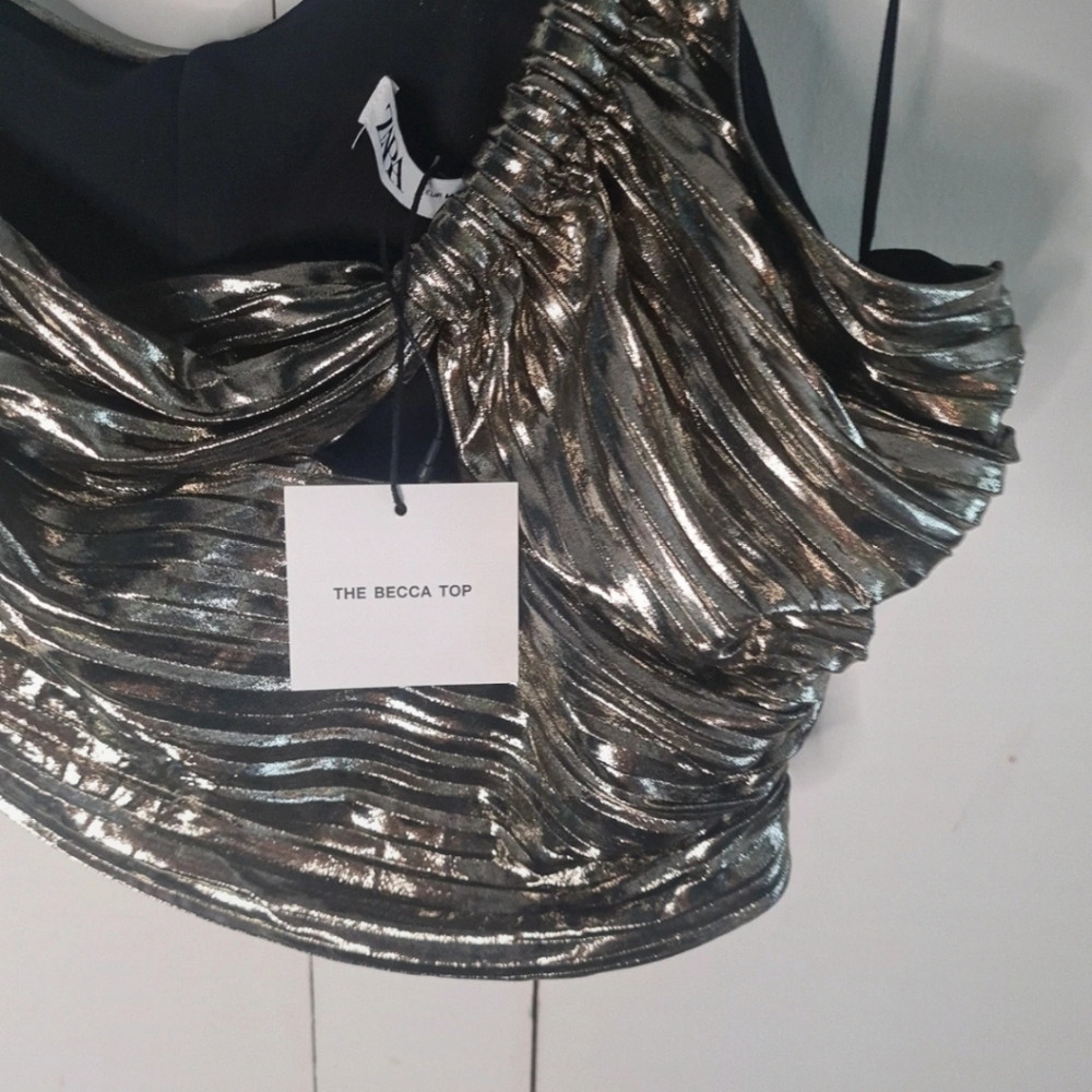 ZARA Asymmetrical "The Becca" Top L NWT - Picture 3 of 5